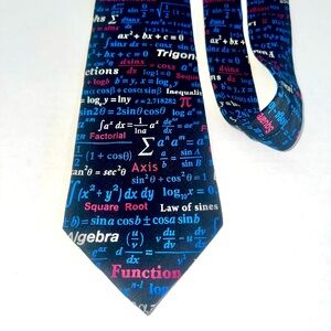 👔 Computer Gear tie math geek black EUC algebra trig calc geometry dress LN